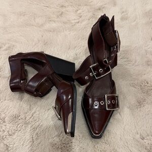 Jeffrey Campbell Dark Brown Buckle Heels